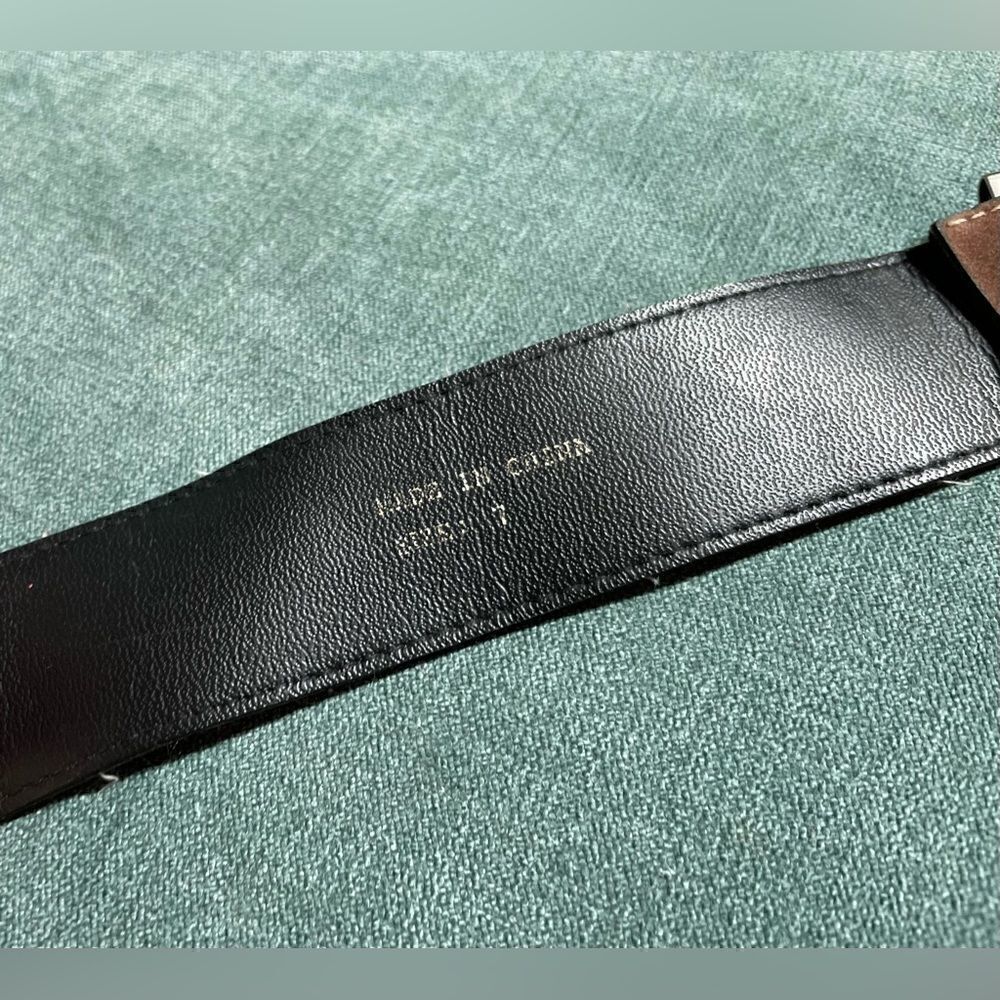 🔥❤️🔥 33” Brown Faux Suede Single Prong Buckle Double Metal  Belt Loop EPC - Picture 4 of 6